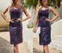 Xs-M Summer New Flower Batch Printing Micro-Elastic Backless Sling Sexy Midi Dress