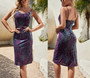 Xs-M Summer New Flower Batch Printing Micro-Elastic Backless Sling Sexy Midi Dress