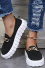 Autumn New Two Colors Gold Chain Decor Casual Minimalist Sneakers Autumn New Two Colors Gold Chain Decor Casual Minimalist Sneakers