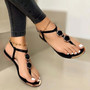 Summer Three Colors Stylish Pu Leather Flat Sandals Summer Three Colors Stylish Pu Leather Flat Sandals