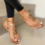 Summer Three Colors Stylish Pu Leather Flat Sandals Summer Three Colors Stylish Pu Leather Flat Sandals