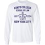 Alexander Hamilton King's College School Of Law Est 1954 New York City Graphic Design Printed Casual Daily Basic Unisex Long Sleeve