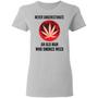 Never Underestimate An Old Man Who Smokes Weed Graphic Design Printed Casual Daily Basic Women T-shirt
