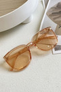 One Pc New Stylish Five Colors Round Shape Plastic Frame Glasses Legs Polarized Uv Protection Sunglasses
