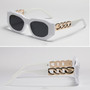 One Pc New Stylish Five Colors Square Shape Plastic Frame Metal Connected Glasses Legs Polarized Uv Protection Sunglasses