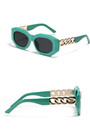 One Pc New Stylish Five Colors Square Shape Plastic Frame Metal Connected Glasses Legs Polarized Uv Protection Sunglasses