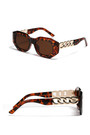 One Pc New Stylish Five Colors Square Shape Plastic Frame Metal Connected Glasses Legs Polarized Uv Protection Sunglasses