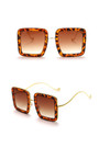 One Pc New Stylish Five Colors Square Shape Plastic Frame Metal Glasses Legs Polarized Uv Protection Sunglasses