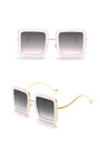 One Pc New Stylish Five Colors Square Shape Plastic Frame Metal Glasses Legs Polarized Uv Protection Sunglasses