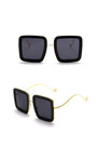 One Pc New Stylish Five Colors Square Shape Plastic Frame Metal Glasses Legs Polarized Uv Protection Sunglasses