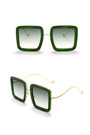 One Pc New Stylish Five Colors Square Shape Plastic Frame Metal Glasses Legs Polarized Uv Protection Sunglasses