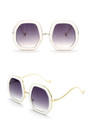One Pc New Stylish Four Colors Hexagon Shape Plastic Stitching Metal Frame Polarized Sunglasses