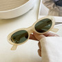 One Pc New Stylish Four Colors Round Shape Plastic Small Frame Glasses Legs Polarized Uv Protection Sunglasses