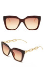 One Pc New Stylish Seven Colors Square Shape Plastic Frame Hollow Decor Metal Glasses Legs Polarized Uv Protection Sunglasses