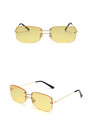 One Pc New Stylish Six Colors Frameless Square Metal Glasses Legs Polarized Uv Protection Sunglasses