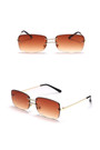 One Pc New Stylish Six Colors Frameless Square Metal Glasses Legs Polarized Uv Protection Sunglasses
