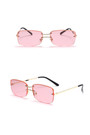 One Pc New Stylish Six Colors Frameless Square Metal Glasses Legs Polarized Uv Protection Sunglasses