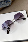 One Pc New Stylish Six Colors Hexagon Shape Metal Frame Letter Glasses Legs Polarized Uv Protection Sunglasses