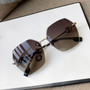 One Pc New Stylish Six Colors Hexagon Shape Metal Frame Letter Glasses Legs Polarized Uv Protection Sunglasses