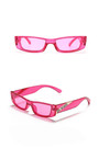 One Pc New Stylish Six Colors Letter Metal Decor Small Square Shape Plastic Frame Polarized Uv Protection Sunglasses
