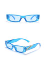 One Pc New Stylish Six Colors Letter Metal Decor Small Square Shape Plastic Frame Polarized Uv Protection Sunglasses