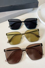 One Pc New Stylish Six Colors Square Shape Metal Frame Glasses Legs Polarized Uv Protection Sunglasses