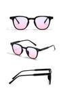 One Pc New Stylish Two Colors Round Shape Plastic Frame Gradient Color Polarized Uv Protection Sunglasses