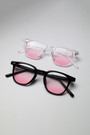 One Pc New Stylish Two Colors Round Shape Plastic Frame Gradient Color Polarized Uv Protection Sunglasses
