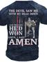 Men's Unisex T Shirt Tee 3d Print Graphic Prints Soldier Letter Crew Neck Street Daily Print Short Sleeve Tops Casual Designer Big And Tall Papa T Shirts Green Black Blue / Summer