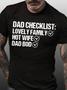 Dad Bod Dad Checklist Dad Jokes Hot Wife Funny Letter Crew Neck T-shirt