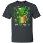 Happy Saint Patrick’S Day Masked Sugar Skull Irish Flag Shamrock S Graphic Design Printed Casual Daily Basic Unisex T-Shirt