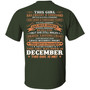 This Girl Has Fought A Thousand Battles And Cried Thousand Tears Was Born In December Print On Back Graphic Design Printed Casual Daily Basic Unisex T-Shirt