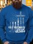 Men Fully Vaccinated By The Blood Of Jesus Fleece Crew Neck Casual Regular Fit Sweatshirt