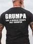 Men Regular Grandpa Only Grumpier Text Letters Casual T-shirt