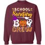 School Secretary Boo Crew Cute Halloween Hoodie Graphic Design Printed Casual Daily Basic Sweatshirt