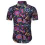 Men's Shirt 3d Print Floral Turndown Street Casual Button-down Print Short Sleeves Tops Designer Casual Vintage Retro Black / Summer