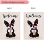 Welcome Garden Flag Double Sided Cute Boston Terrier Celebrating Yard Outdoor Flag 12 X 18 Inch