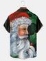 Men's Back Christmas Print Casual Breathable Pocket Bowling Short Sleeve Shirt Gift For Him