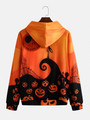 Men's Black Halloween Hoodie Graphic Print Fashion Hooded Long Sleeve Sweatshirt