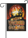Double Sided Halloween Horror Night Castle And Cat House Garden Flag Banner For Anniversary Family Garden Decor Halloween Gift Idea