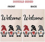 Gnome Coffee Welcome Garden Flag Winter Outdoor Sign Black Red White Buffalo Check Plaid Tea Cocoa Bar Rustic House Double Sided Decoration