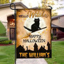 Halloween Hello Witches Black Cat Flag Halloween House Garden Flag Halloween Flag Home Decoration Gift For Family Friend Halloween House Banner