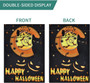 Happy Halloween Garden Flag Vertical Double Sided Printing 2 Layer Spooky Cat Pumpkin Spiders Flags Garden Yard Outdoor Decorations 12 X 18 Inches