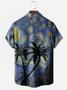 Men's Hawaiian Oil Painting Botanical Print Moisture Wicking Fabric Fashion Lapel Short Sleeve Shirts