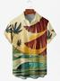 Men's Ocean Coconut Print Anti-wrinkle Moisture Wicking Fabric Fashion Hawaiian Lapel Short Sleeve Shirts