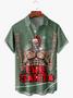 Men's Santa Print Fashion Lapel Short Sleeve Hawaiian Shirt