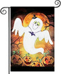 Spooky Ghost Halloween Garden Flag, Vertical Double Sided Cute Yard Flag, Halloween Decorations Outdoor, Rustic Farmhouse Decor For Seasonal Holiday