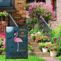 Summer Fall Garden Flag, Flamingo Happy Halloween Trick Or Treat, 12×18 Inch, Double Sided, Vertical Holiday Yard Farmhouse Outdoor Décor