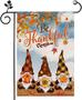 Fall Garden Flag Thanksgiving Gnomes Garden Flag 12 X 18 Inch Double Sided Burlap Small House Flags Autumn Maple Leaf Fall Decoration For Seasonal Home Yard Lawn