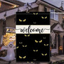Halloween Garden Flag Black Cat Welcome Garden Flag Vertical Double Sized, Pet Lovers Halloween Yard Outdoor Decoration